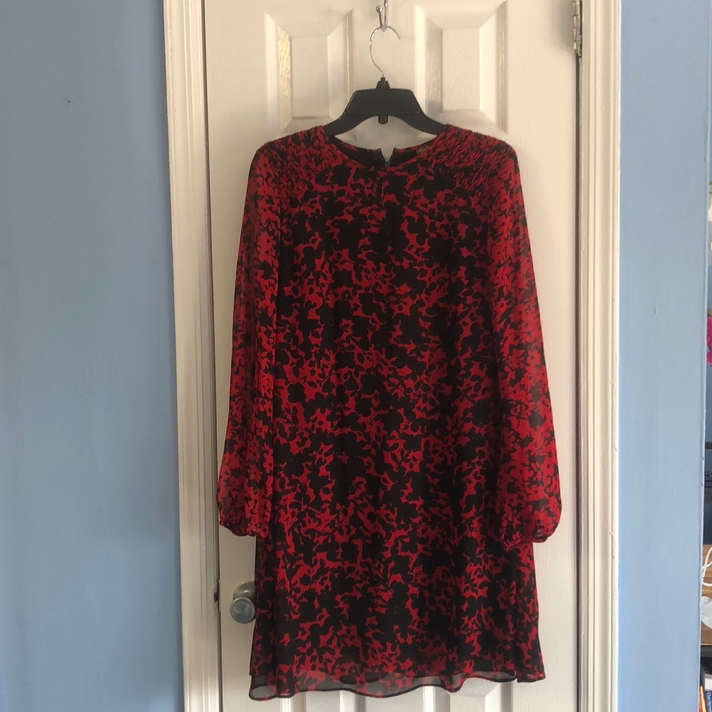 Red and Black Flowy Dress